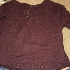brown old navy 3/4 shirt